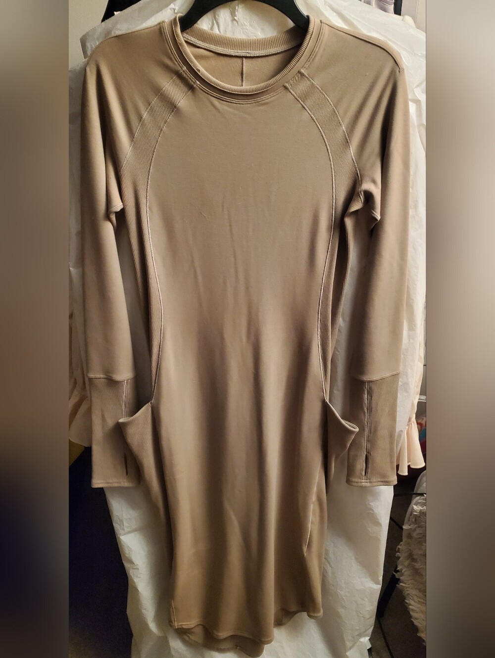 lululemon athletica Taupe Om and On Midi Dress